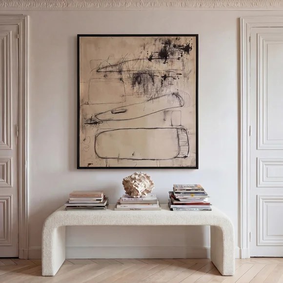Ren Ivory Chenille Bench
