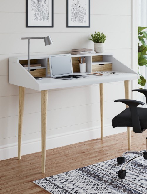 Yeovil White & Oak-Effect Desk